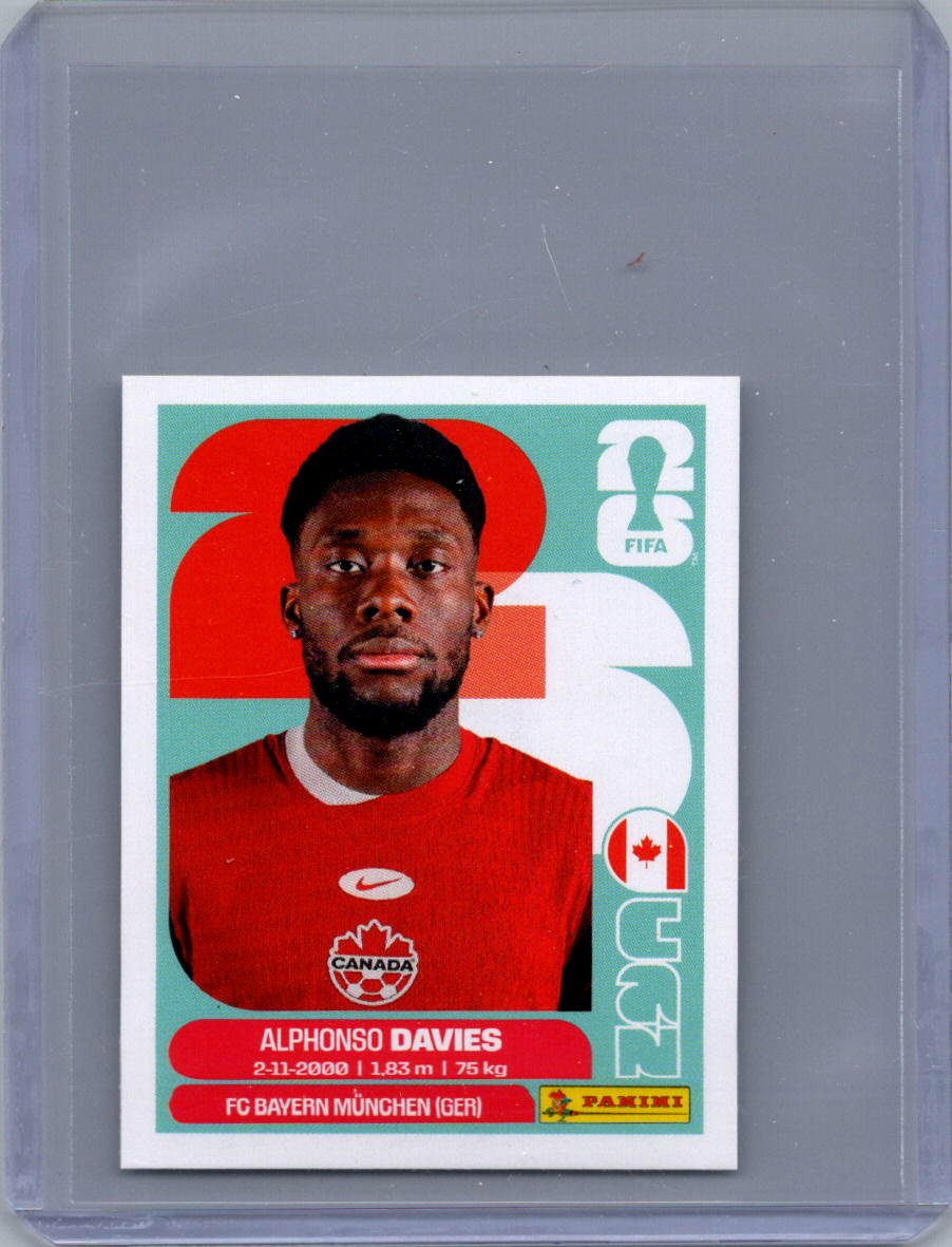 2026 Panini FIFA World Cup Stickers International Edition ("Printed in Italy" Back) Alphonso Davies #CAN3 front