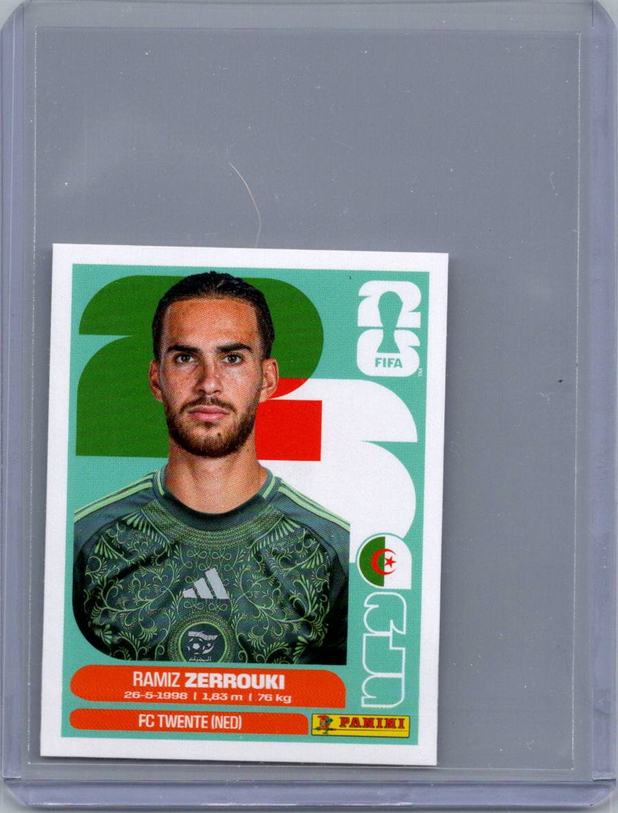 2026 Panini FIFA World Cup Stickers International Edition ("Printed in Italy" Back) Ramiz Zerrouki #ALG11 front