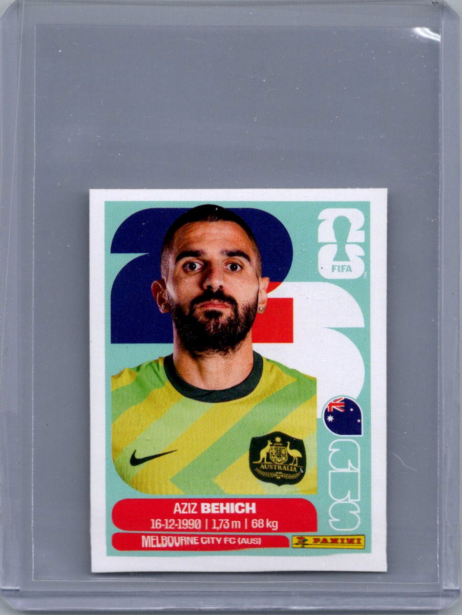 2026 Panini FIFA World Cup Stickers International Edition ("Printed in Italy" Back) Aziz Behich #AUS7 front