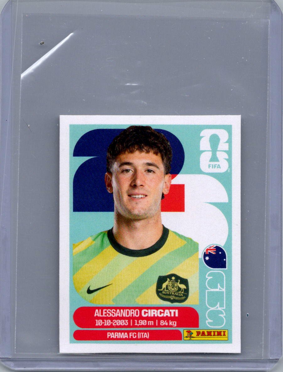 2026 Panini FIFA World Cup Stickers International Edition ("Printed in Italy" Back) Alessandro Circati #AUS5 front