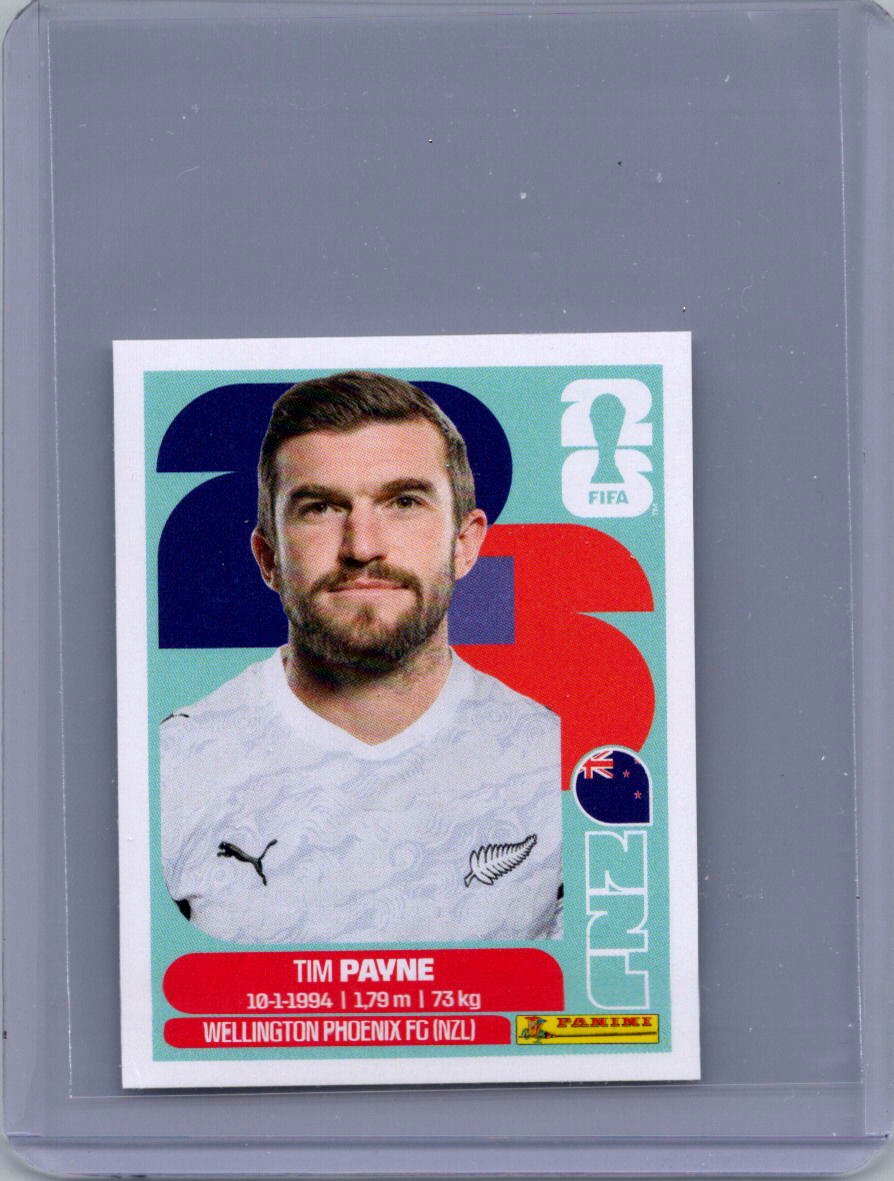 2026 Panini FIFA World Cup Stickers International Edition ("Printed in Italy" Back) Tim Payne #NZL6 front