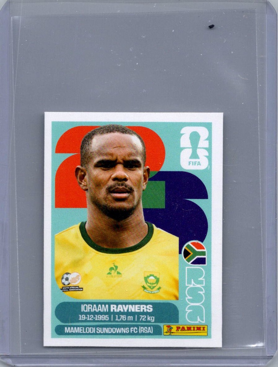 2026 Panini FIFA World Cup Stickers International Edition ("Printed in Italy" Back) Iqraam Rayners #RSA18 front