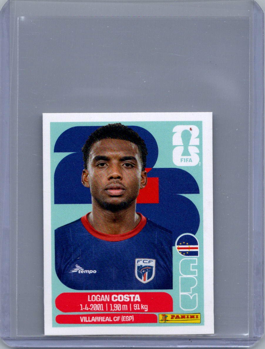 2026 Panini FIFA World Cup Stickers International Edition ("Printed in Italy" Back) Logan Costa #CPV3 front
