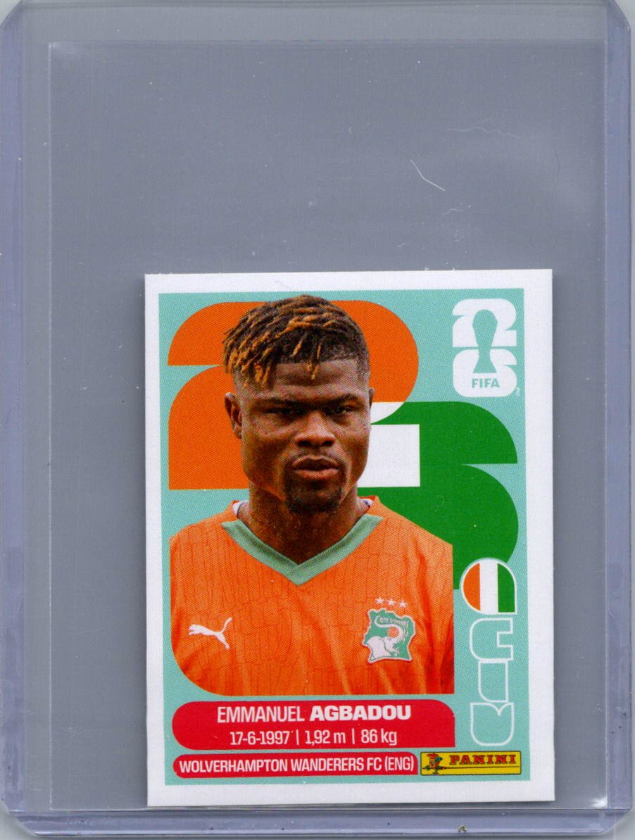 2026 Panini FIFA World Cup Stickers International Edition ("Printed in Italy" Back) Emmanuel Agbadou #CIV8 front