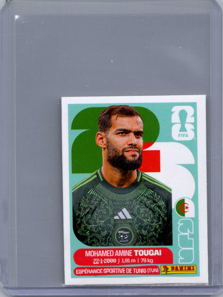 2026 Panini FIFA World Cup Stickers International Edition ("Printed in Italy" Back) Mohamed Amine Tougai #ALG6 front