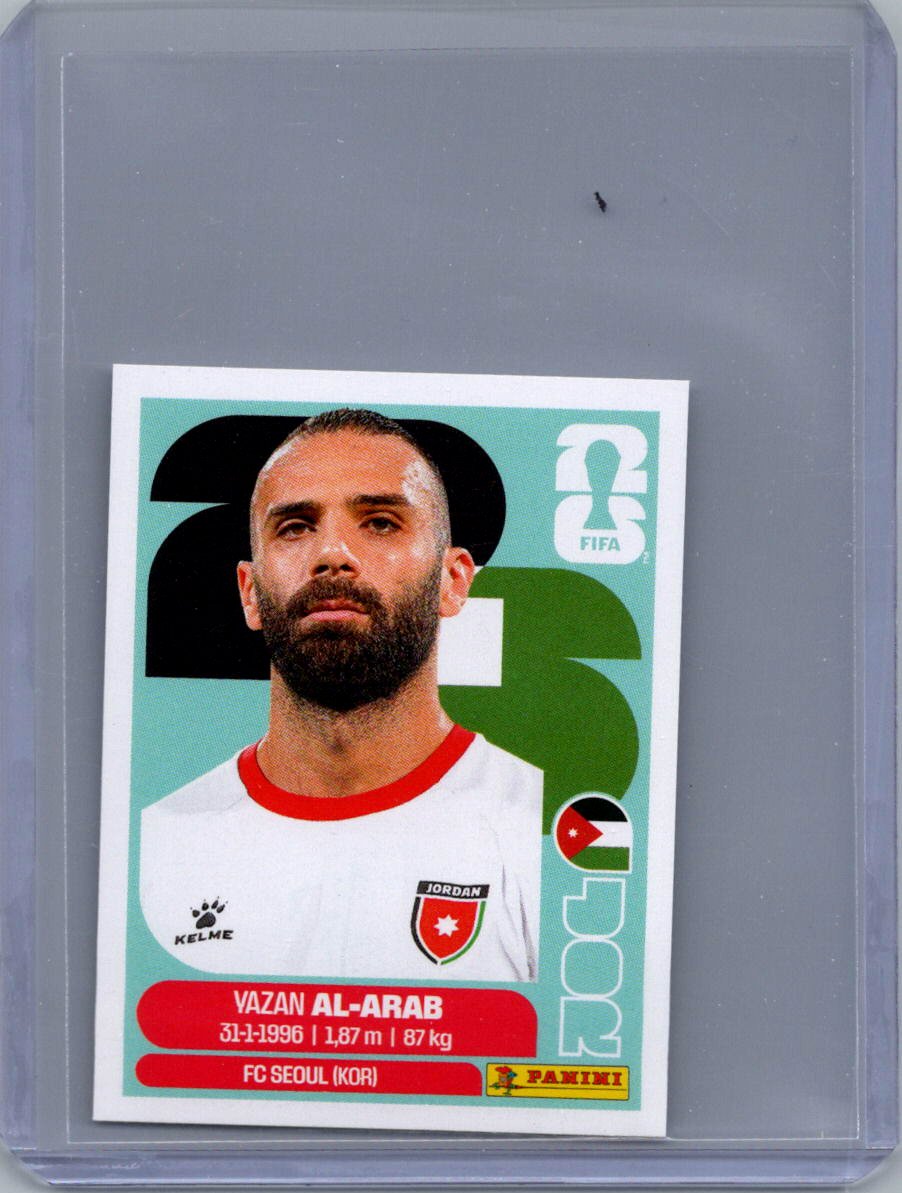 2026 Panini FIFA World Cup Stickers International Edition ("Printed in Italy" Back) Yazan Al-Arab #JOR5 front