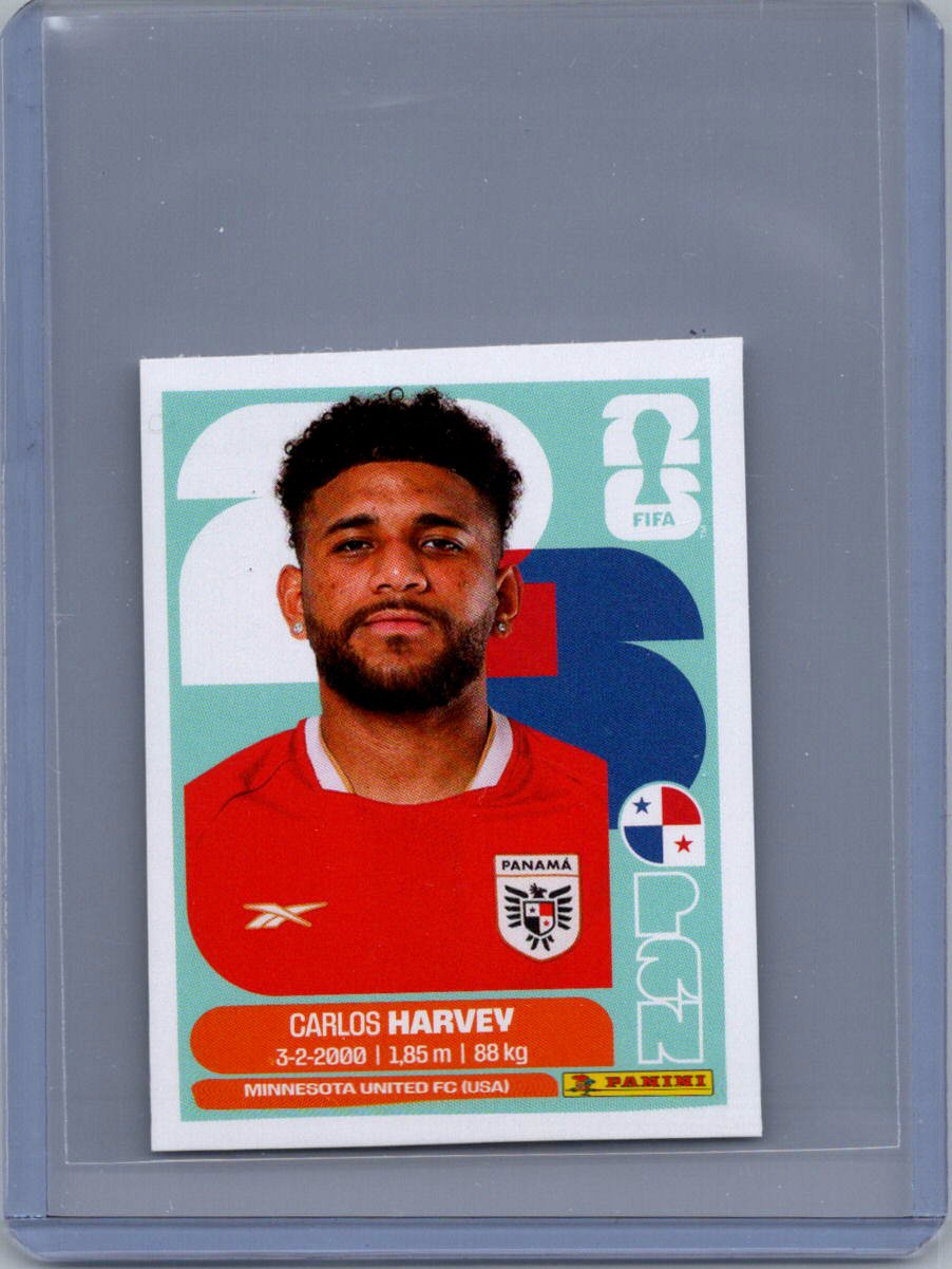 2026 Panini FIFA World Cup Stickers International Edition ("Printed in Italy" Back) Carlos Harvey #PAN15 front