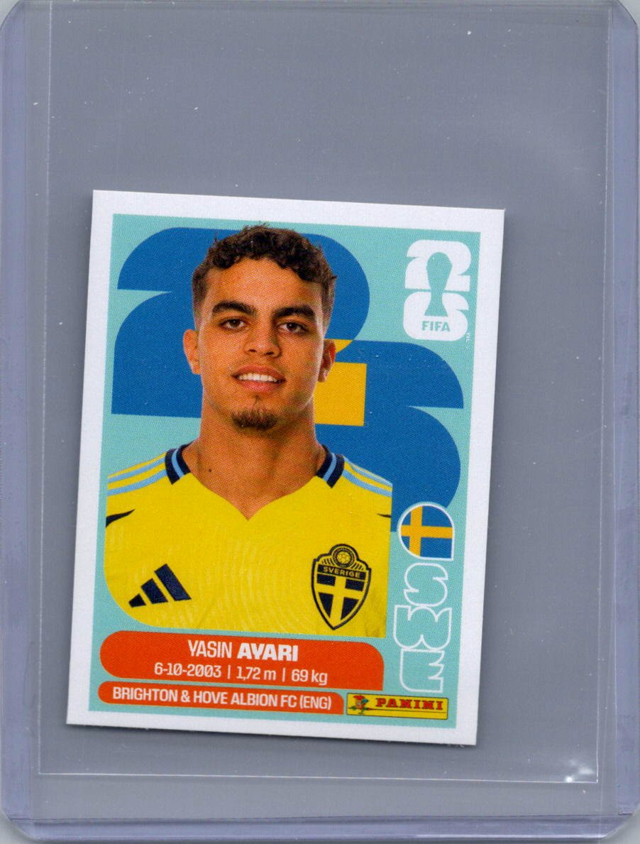 2026 Panini FIFA World Cup Stickers International Edition ("Printed in Italy" Back) Yasin Ayari #SWE11 front