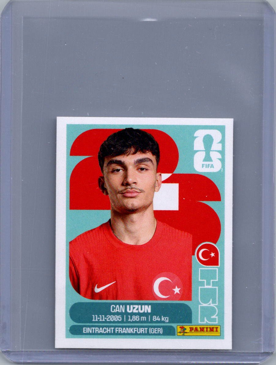 2026 Panini FIFA World Cup Stickers International Edition ("Printed in Italy" Back) Can Uzun #TUR17 front