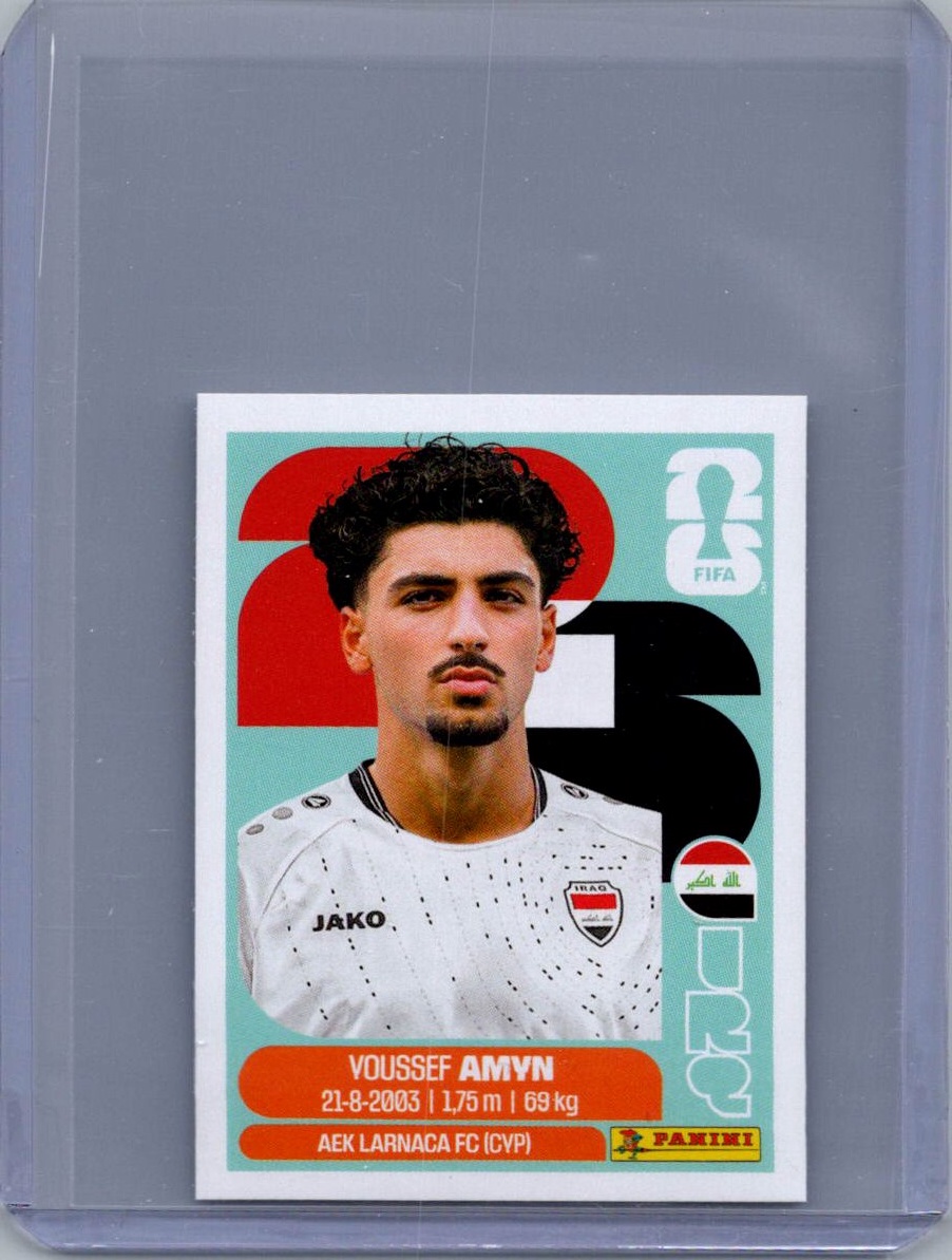 2026 Panini FIFA World Cup Stickers International Edition ("Printed in Italy" Back) Youssef Amyn #IRQ14 front
