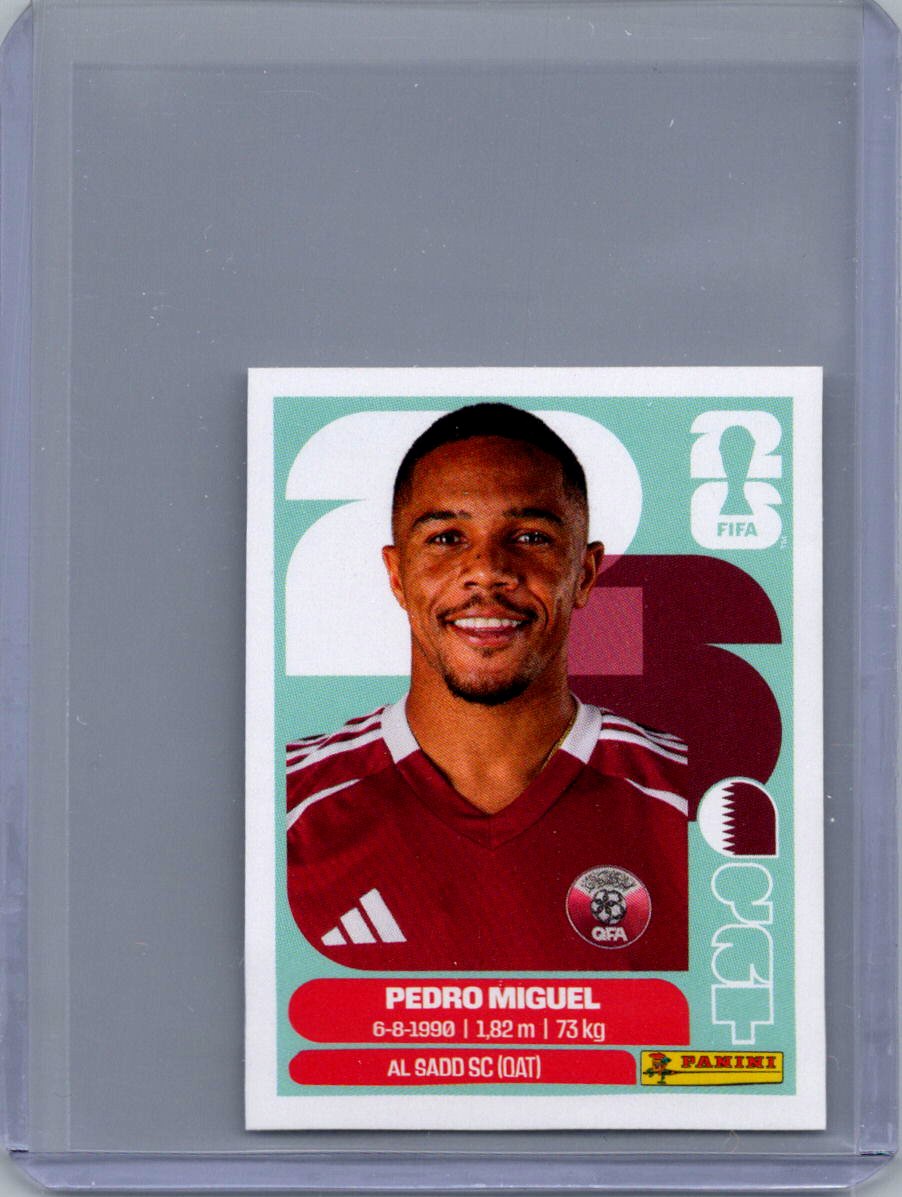 2026 Panini FIFA World Cup Stickers International Edition ("Printed in Italy" Back) Pedro Miguel #QAT7 front