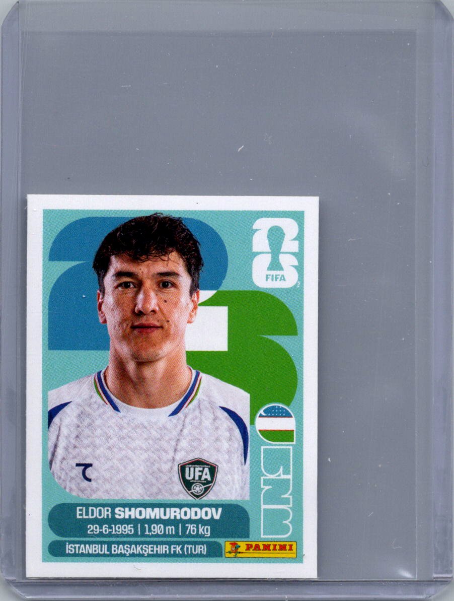2026 Panini FIFA World Cup Stickers International Edition ("Printed in Italy" Back) Eldor Shomurodov #UZB16 front