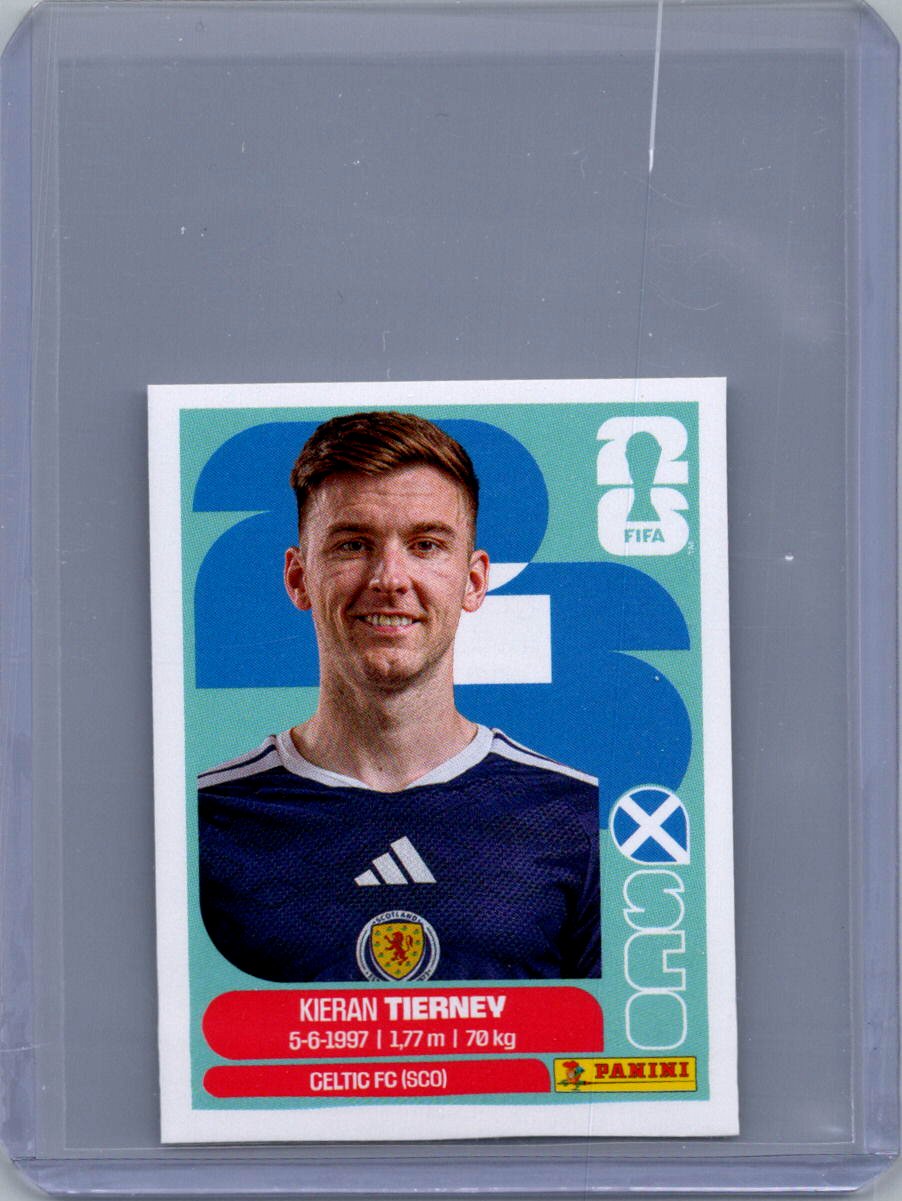 2026 Panini FIFA World Cup Stickers International Edition ("Printed in Italy" Back) Kieran Tierney #SCO4 front