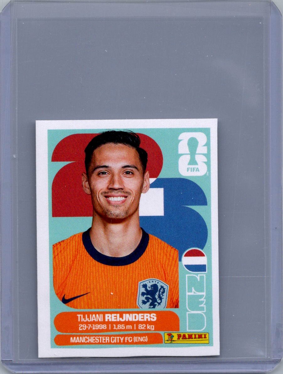 2026 Panini FIFA World Cup Stickers International Edition ("Printed in Italy" Back) Tijjani Reijnders #NED10 front