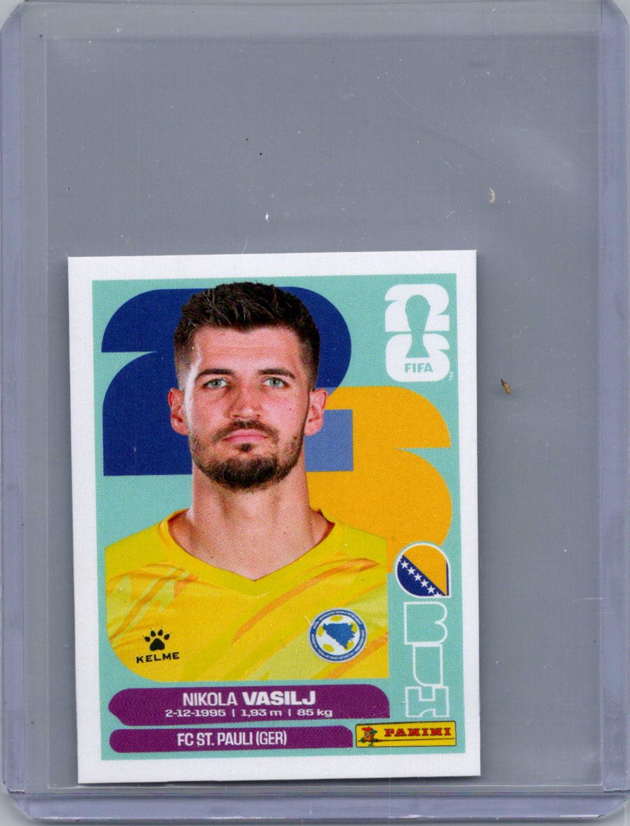 2026 Panini FIFA World Cup Stickers International Edition ("Printed in Italy" Back) Nikola Vasilj #BIH2 front