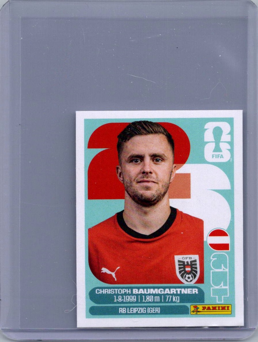 2026 Panini FIFA World Cup Stickers International Edition ("Printed in Italy" Back) Christoph Baumgartner #AUT18 front