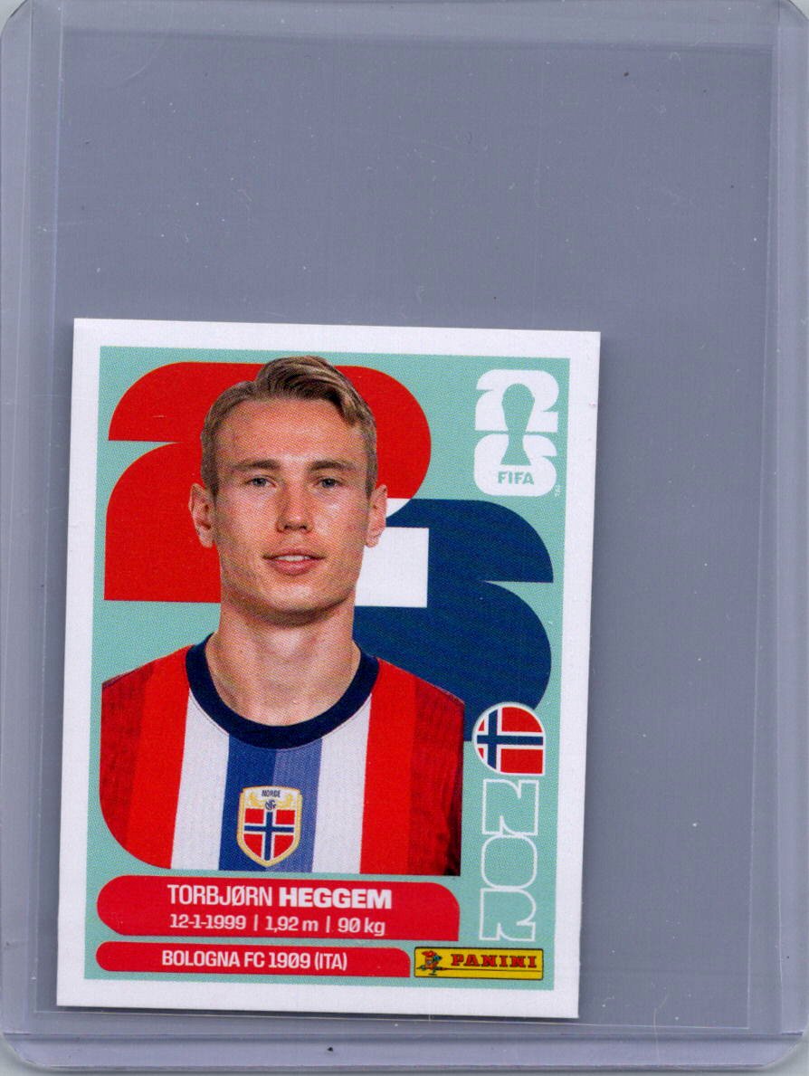 2026 Panini FIFA World Cup Stickers International Edition ("Printed in Italy" Back) Torbjørn Heggem #NOR8 front