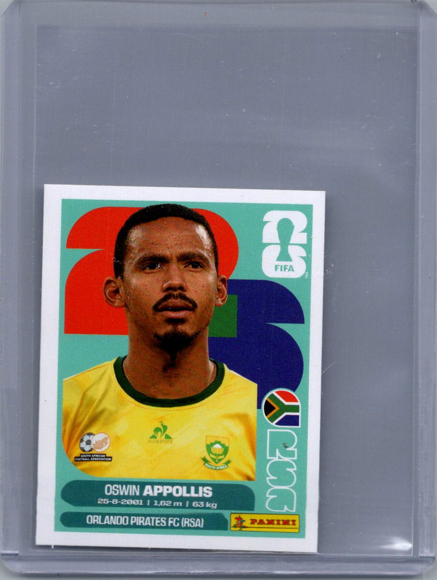 2026 Panini FIFA World Cup Stickers International Edition ("Printed in Italy" Back) Oswin Appollis #RSA20 front
