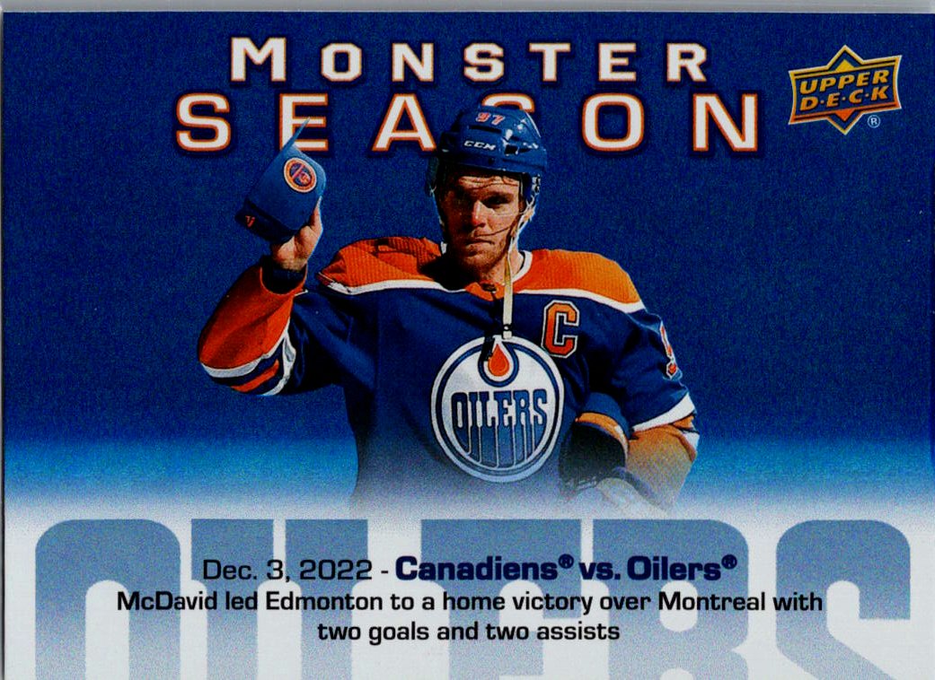 2023-24 Upper Deck - Monster Season Connor McDavid #MS-25 front