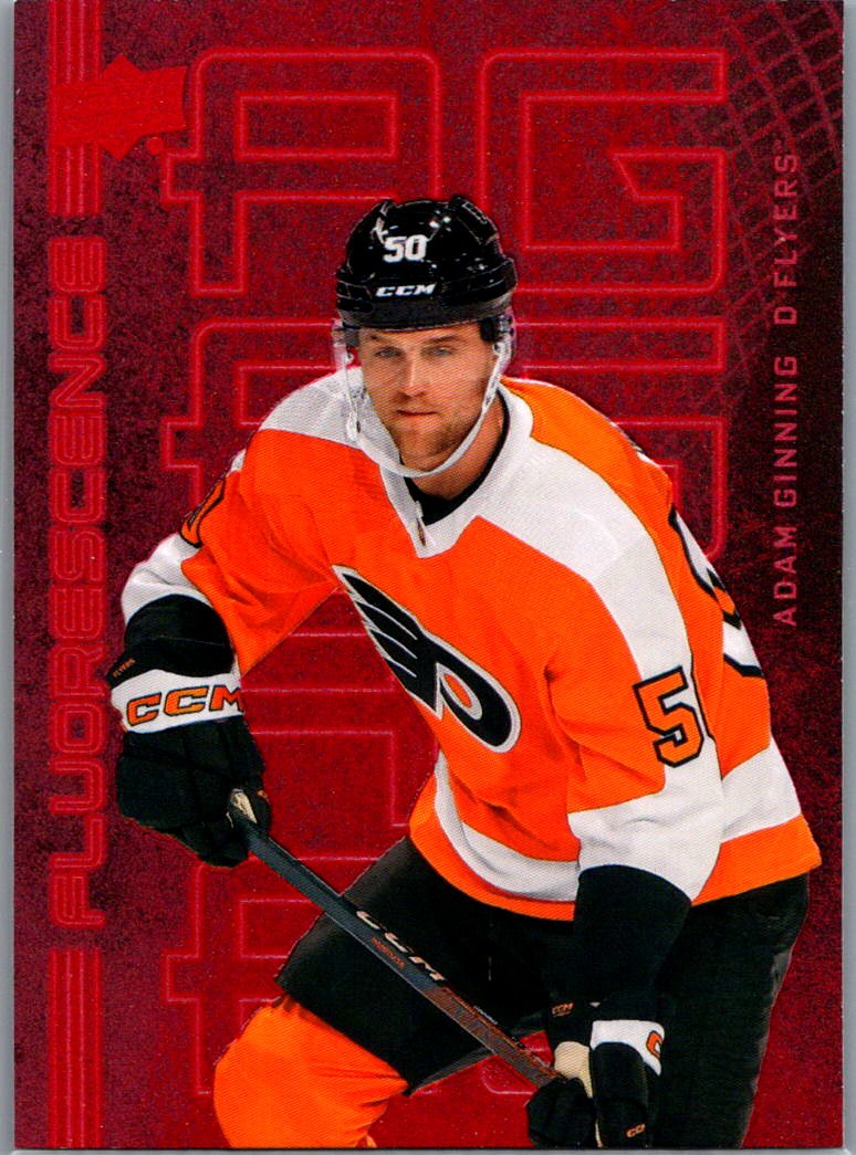 2023-24 Upper Deck - Fluorescence Red Adam Ginning #F-10 front