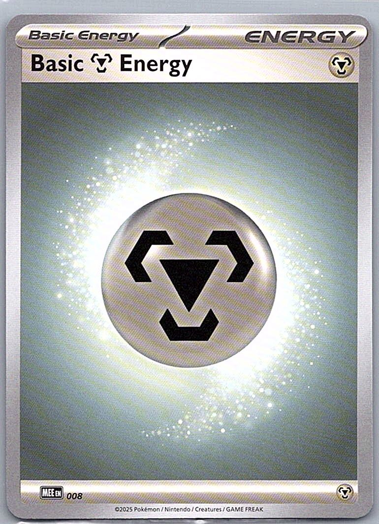 2025 MEE: Mega Evolution Energies Basic Metal Energy #8 Common, Reverse Holo front