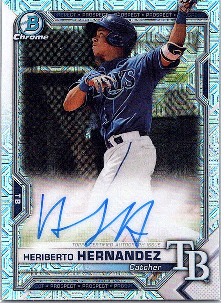 2021 Bowman Chrome - Prospect Autographs Mojo Refractor Heriberto Hernandez #BCMA-HHE AU front