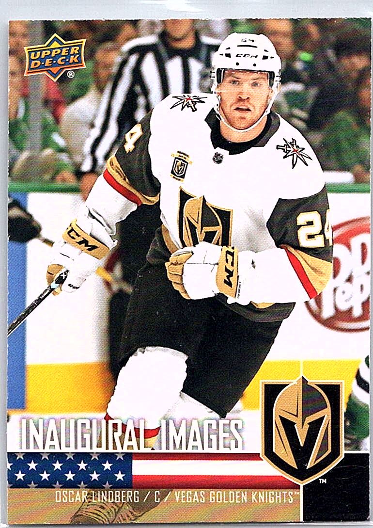 2017-18 Upper Deck Vegas Golden Knights Inaugural Season Inaugural Images Oscar Lindberg #LV-7 front