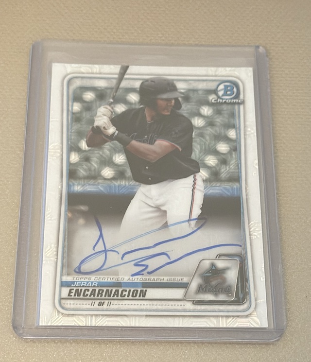 2020 Bowman Chrome - Prospect Autographs Mojo Refractor Jerar Encarnacion #BCMA-JE AU front