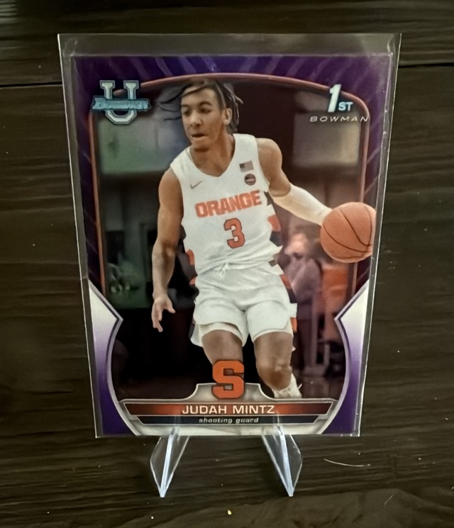 2022-23 Bowman University Chrome - Purple Judah Mintz #33 SN399 front