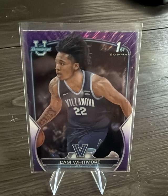 2022-23 Bowman University Chrome - Purple Shimmer Cam Whitmore #22 front