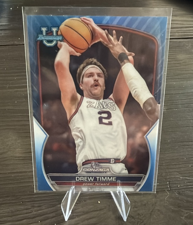 2022-23 Bowman University Chrome - Blue RayWave Drew Timme #61 SN199 front