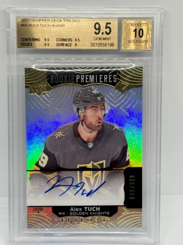 2017-18 Upper Deck Trilogy Alex Tuch #90 AU, RC, SN349 front
