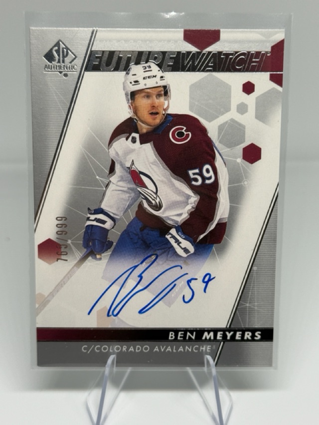 2022-23 SP Authentic Ben Meyers #163 AU, RC, SN999 front