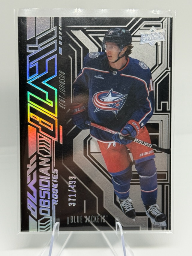 2022-23 SPx - UD Black Obsidian Rookies Kent Johnson #OR-3 SN499 front