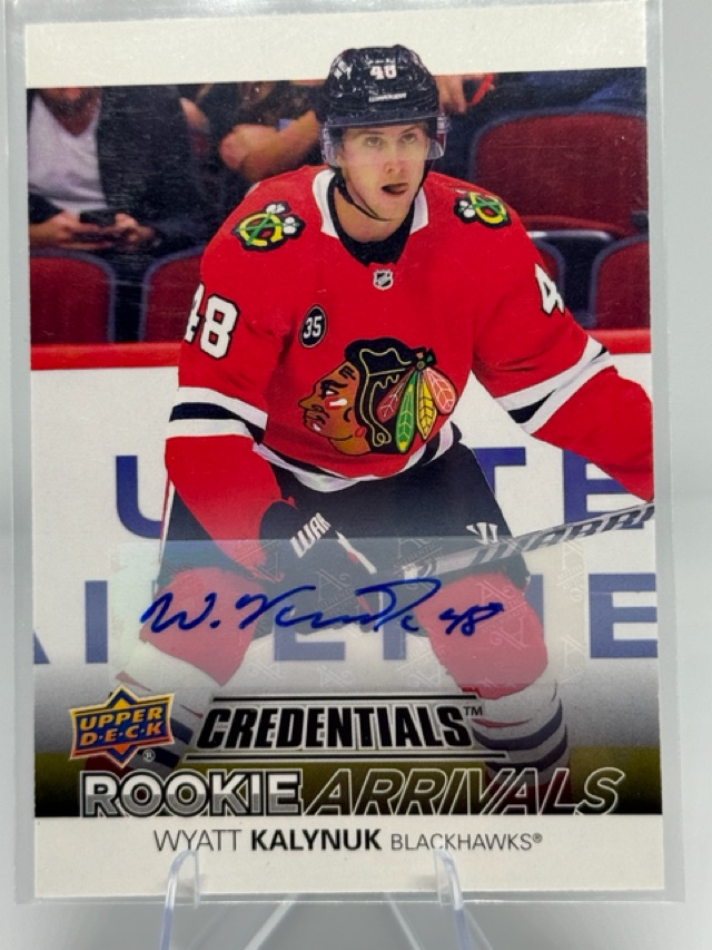 2021-22 Upper Deck Credentials - Rookie Arrivals Autographs Wyatt Kalynuk #RA-30 AU front