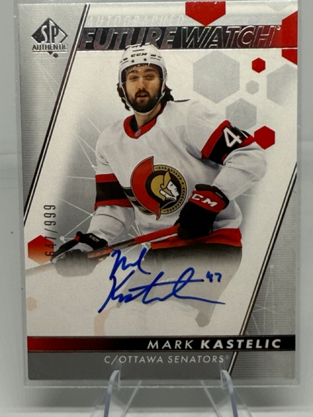 2022-23 SP Authentic Mark Kastelic #136 AU, RC, SN999 front