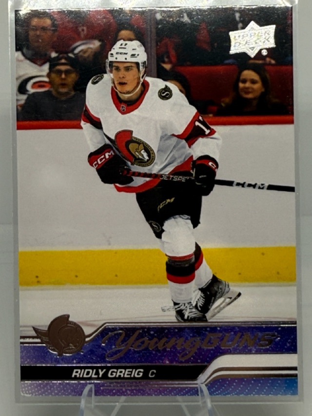 2023-24 Upper Deck Ridly Greig #212 RC front
