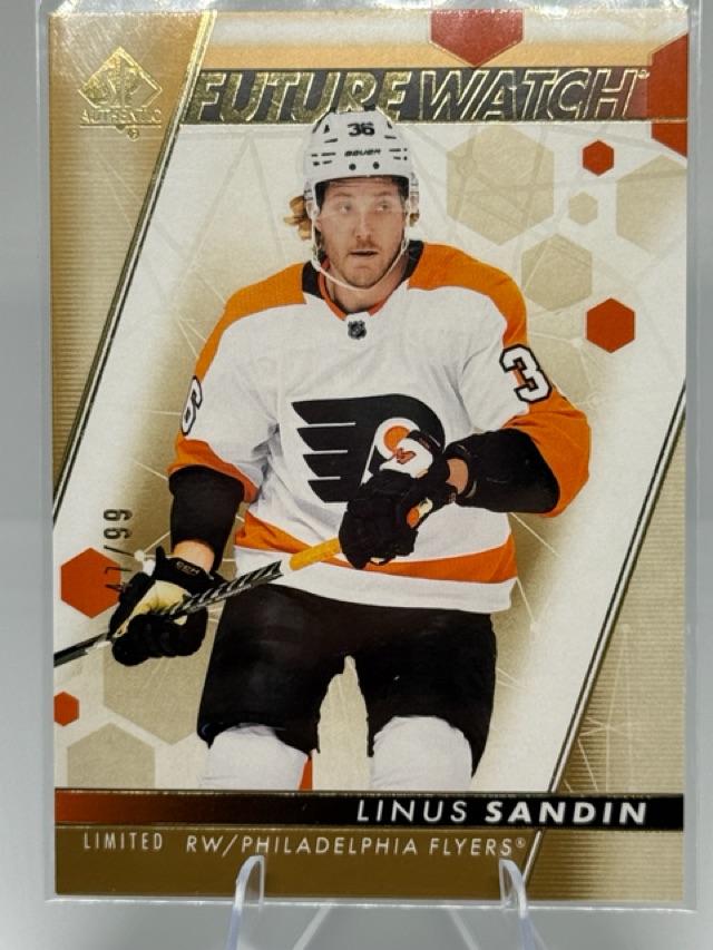 2022-23 SP Authentic - Limited Gold Linus Sandin #186 SN99 front