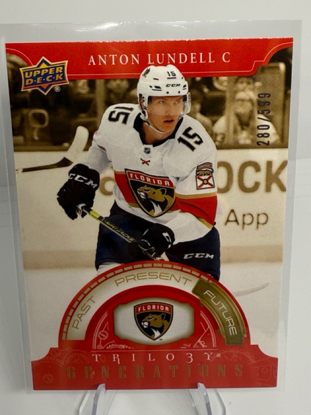 2022-23 Upper Deck Trilogy - Generations Red Anton Lundell #TG-16C SN599 front