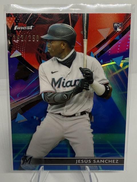 2021 Finest - Blue Refractor Jesus Sanchez #70 RC, SN150 front