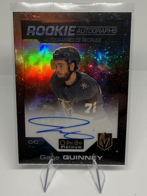 2020-21 O-Pee-Chee Platinum - Rookie-Autographs-Cosmic Gage Quinney #R-GQ AU, SN75 front