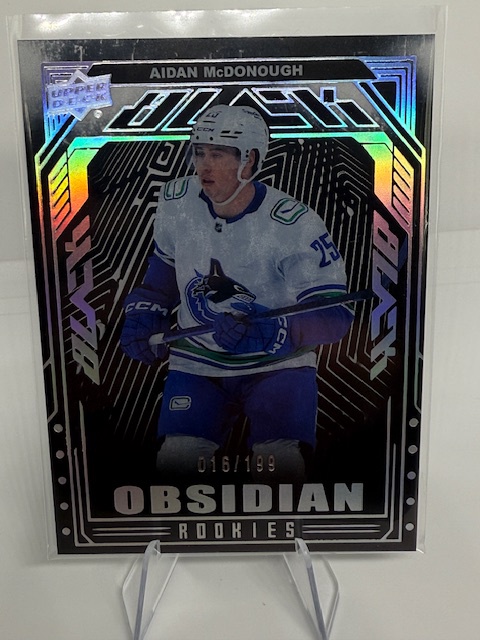 2023-24 SPx - UD Black Obsidian Rookies Aidan McDonough #OR-16 SN199 front