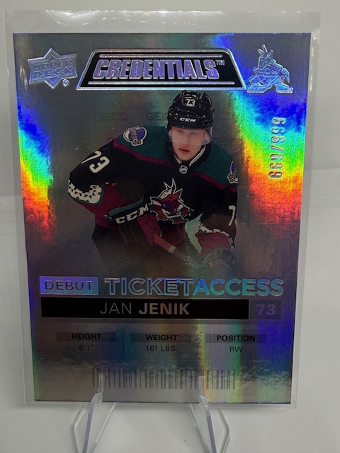 2021-22 Upper Deck Credentials Jan Jenik #103 RC, SN999 front