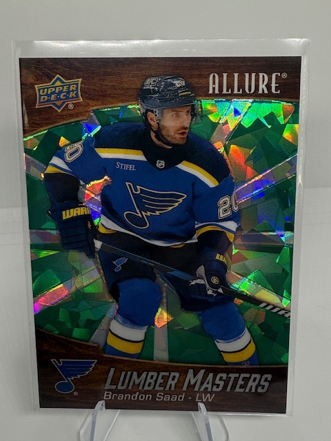 2023-24 Upper Deck Allure - Lumber Masters Green Brandon Saad #LM-6 SN249 front