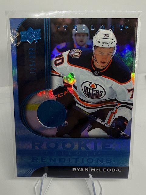 2020-21 Upper Deck Trilogy - Rookie Renditions Blue Foil Ryan McLeod #RR-23 SN399 front