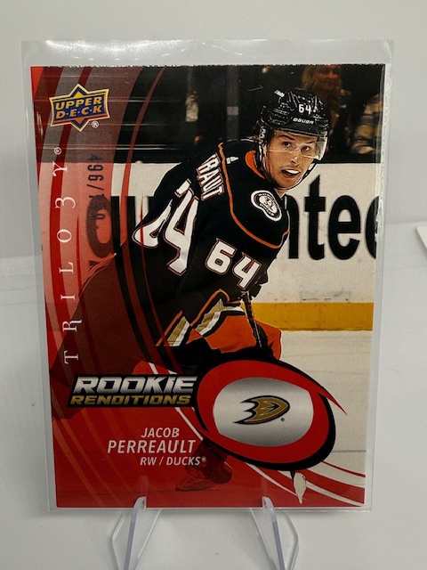 2022-23 Upper Deck Trilogy - Rookie Renditions Red Jacob Perreault #RR-18 SN799 front