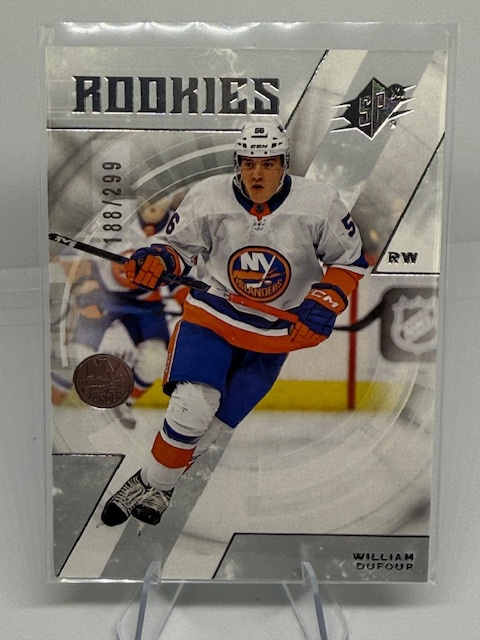 2023-24 SPx William Dufour #114 RC, SN299 front