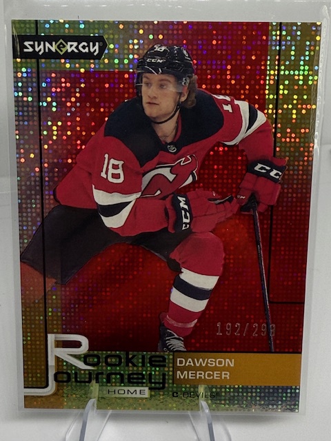 2021-22 Upper Deck Synergy - Rookie Journey Home Red Dawson Mercer #RJ-8 SN299 front
