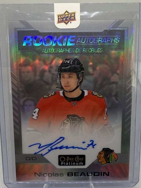 2020-21 O-Pee-Chee Platinum - Rookie-Autographs-Rainbow Nicolas Beaudin #R-NB AU front