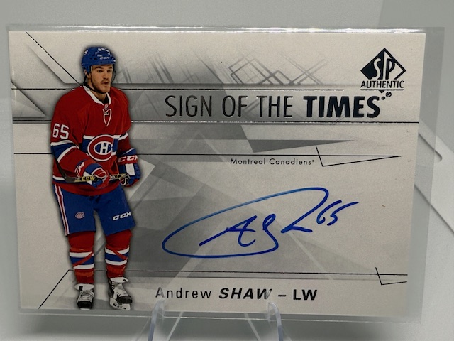 2017-18 SP Authentic - 2016-17 SP Authentic Update I Andrew Shaw #SOTT-AS AU front